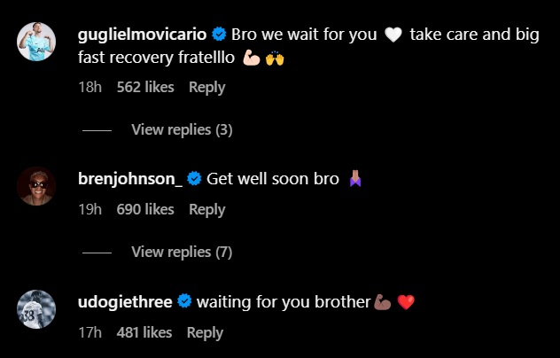 Screengrab of replies under Manor Solomon's Instagram post