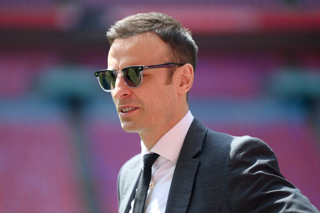 Former Manchester United player Dimitar Berbatov looks on prior to the Emirates FA Cup Final between Manchester City and Manchester United at Wembl...