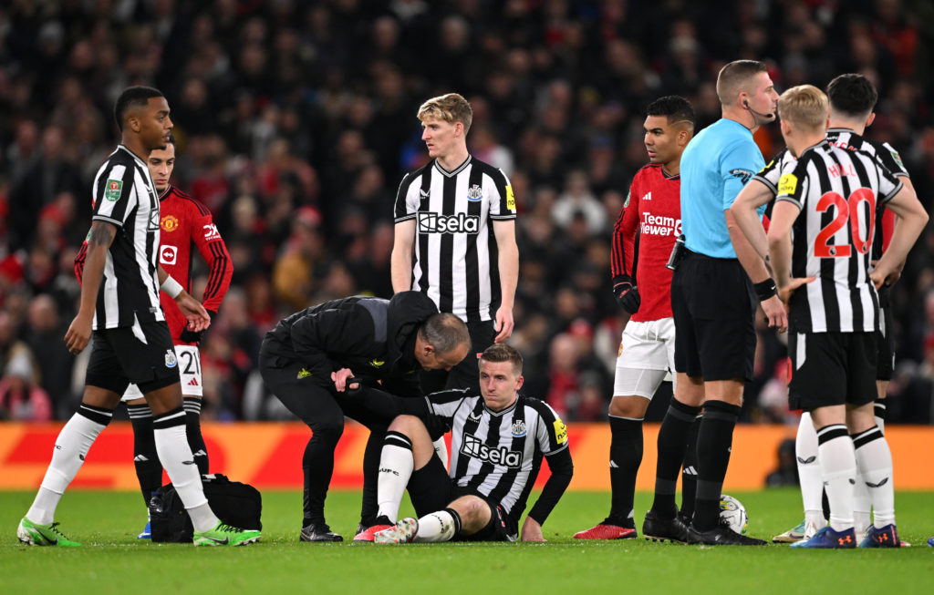 Eddie Howe says Newcastle UNited's Matt Targett has an injury