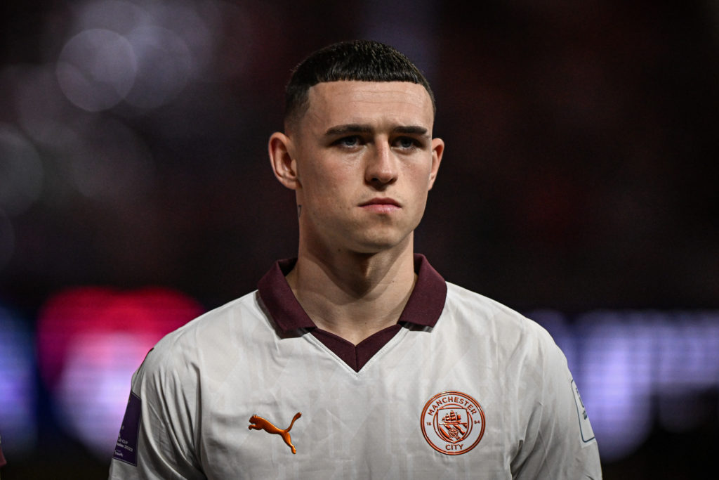 Phil Foden of Manchester City as teams line up before FIFA Club World Cup Semi final match between Urawa Reds and Manchester City at King Abdullah ...