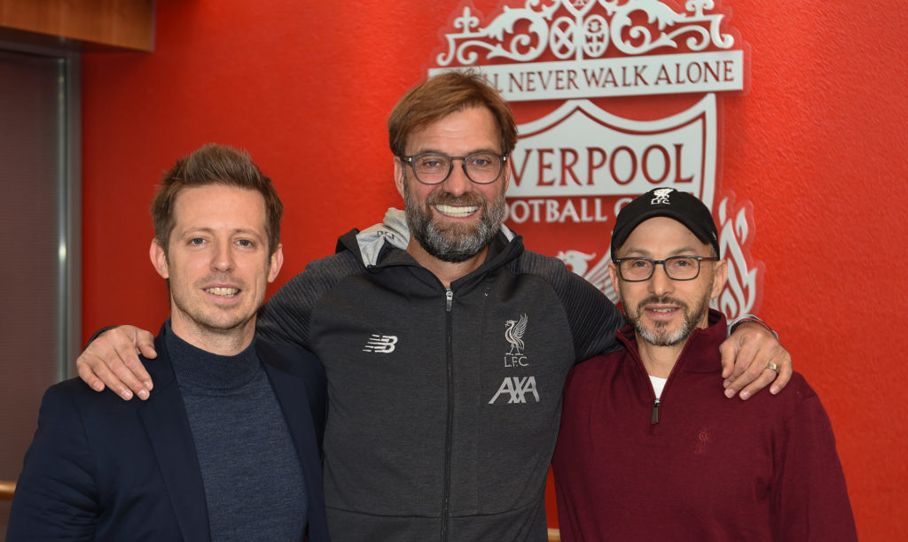 (THE SUN OUT, THE SUN ON SUNDAY OUT) Jurgen Klopp Signs A Contract Extension and chats with Sporting Director Michael Edwards and Mike Gordon FSG P...