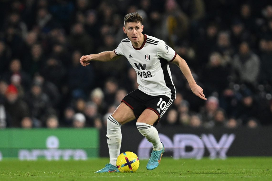 Tom Cairney of Fulham in action during the Premier League match between Fulham FC and Tottenham Hotspur at Craven Cottage on January 23, 2023 in Lo...