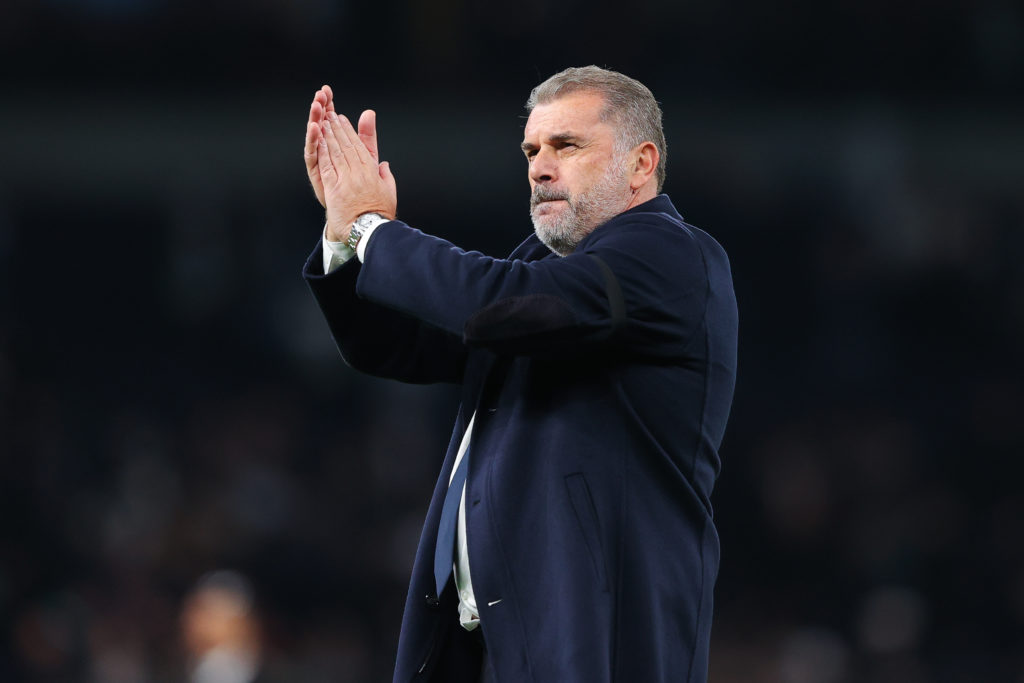 Ange Postecoglou, manager of Tottenham Hotspur,  during the Premier League match between Tottenham Hotspur and Fulham FC at Tottenham Hotspur Stadi...