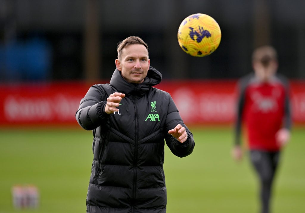 (THE SUN OUT, THE SUN ON SUNDAY OUT) Pepijn Lijnders assistant manager of Liverpool during a training session at AXA Training Centre on February 02...