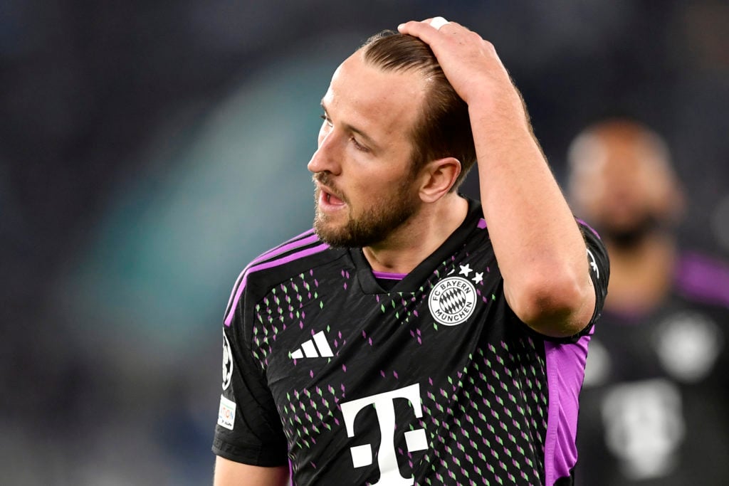 Harry Kane of Bayern Munchen looks dejected during the