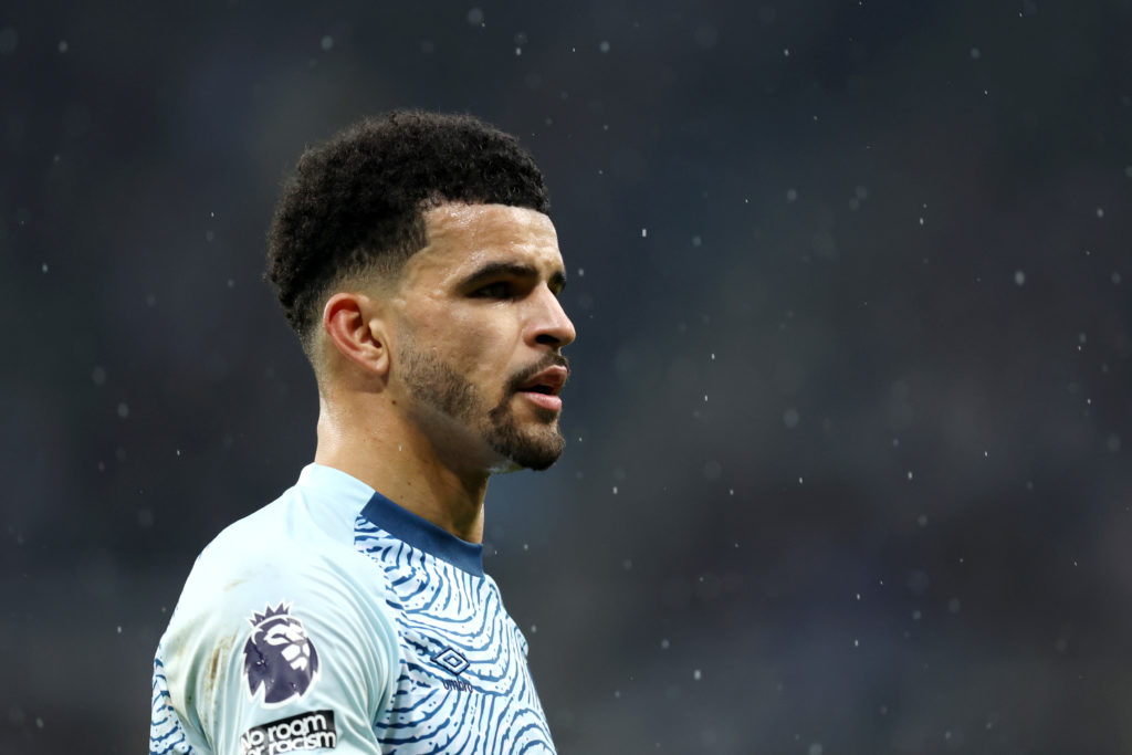 Dominic Solanke of AFC Bournemouth looks on during the Premier League match between Newcastle United and AFC Bournemouth at St. James Park on Febru...