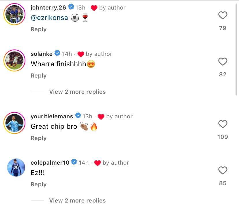 Cole Palmer and Dominic Solanke amazed by Villa's Ezri Konsa vs Wolves yesterday