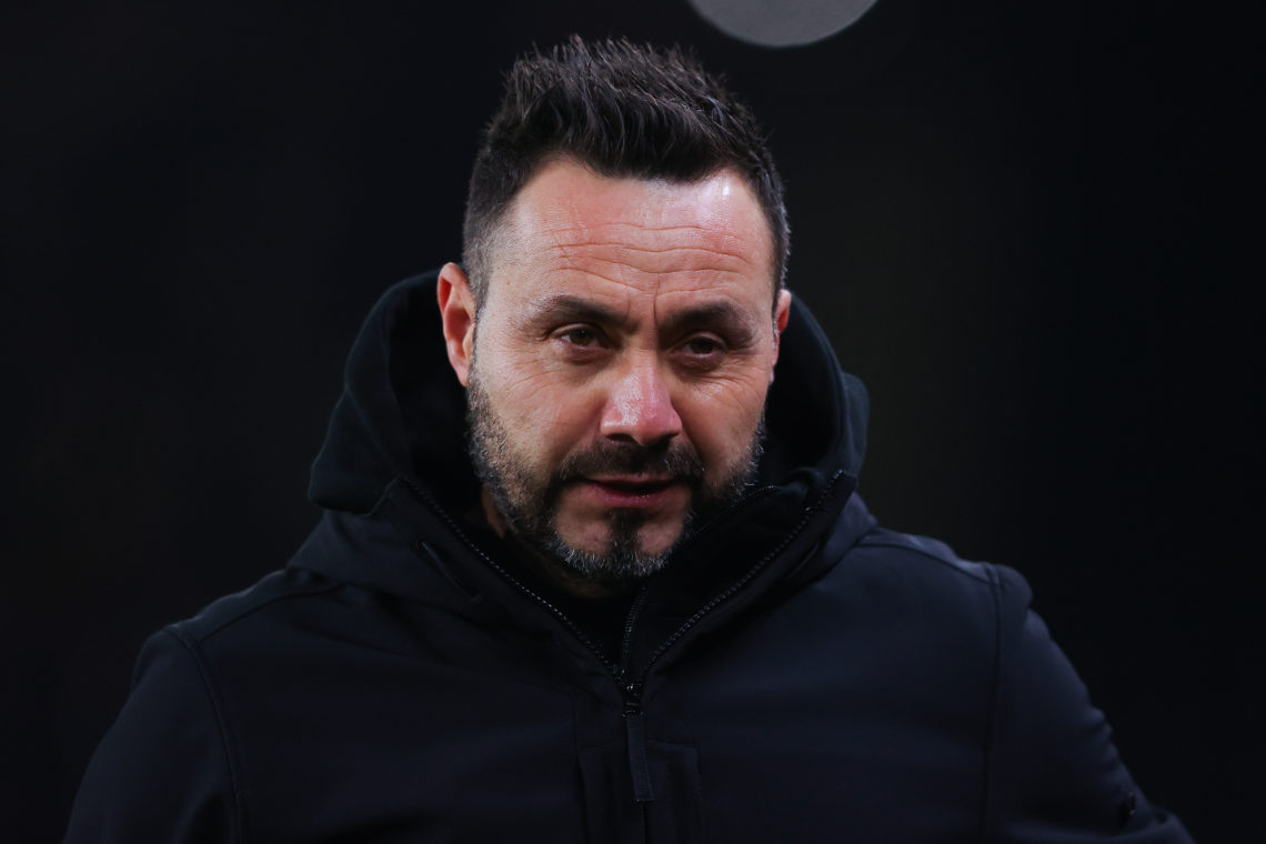Roberto De Zerbi, manager of Brighton and Hove Albion,  during the Emirates FA Cup Fifth Round match between Wolverhampton Wanderers and Brighton &...