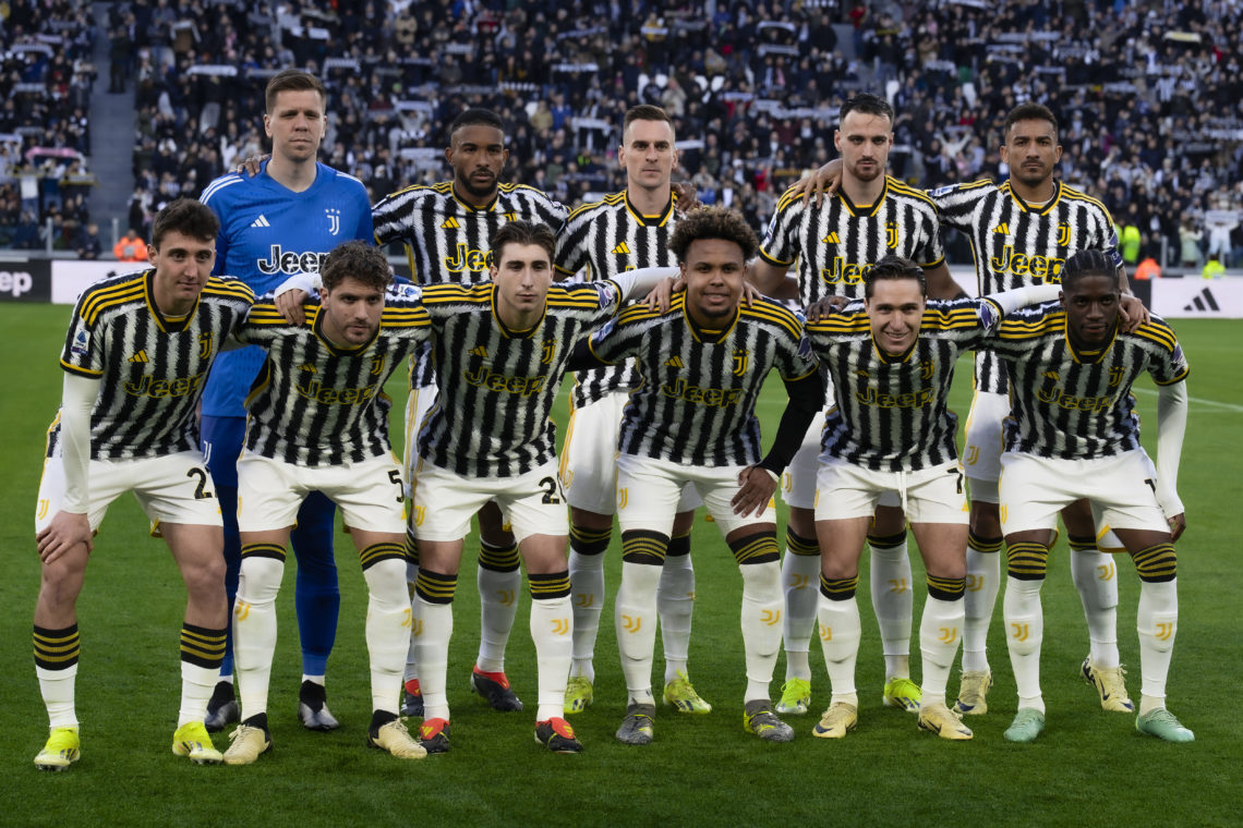 Players of Juventus FC pose for a team photo prior to the Serie A football match between Juventus FC and Atalanta BC. The match ended 2-2 tie.