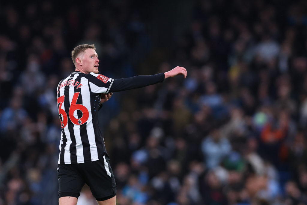 Newcastle United midfielder Sean Longstaff in action against Manchester City