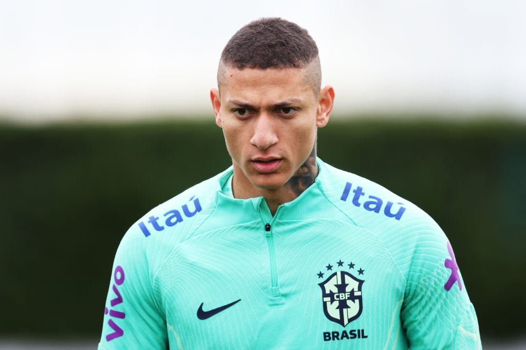 Tottenham striker Richarlison during Brazil Training Session