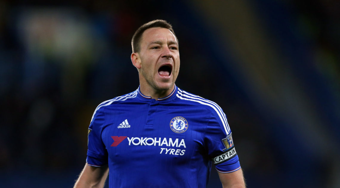 John Terry of Chelsea shouts during the Barclays Premier League match between Chelsea and Watford at Stamford Bridge on December 26, 2015 in London...