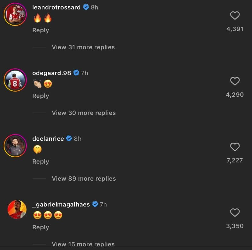 Declan Rice and Martin Odegaard amazed by Arsenal teammate Kai Havertz vs Chelsea last night.