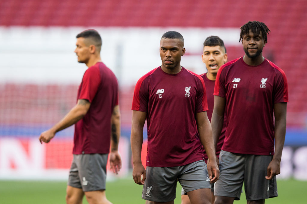 Daniel Sturridge of Liverpool during the Liverpool FC training session on the eve of the UEFA Champions League Final against Tottenham Hotspur at E...