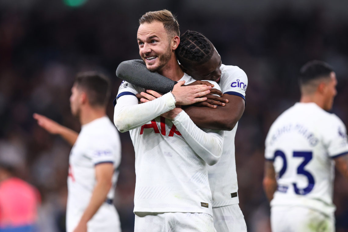 James Maddison and Yves Bissouma react after hearing news coming out of ...