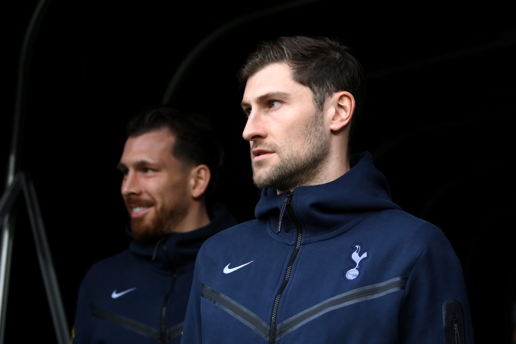 Ben Davies of Tottenham Hotspur arrives at the stadium prior to the Premier League match between Fulham FC and Tottenham Hotspur at Craven Cottage ...
