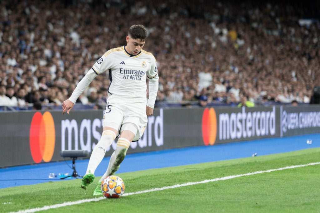 Federico Valverde of Real Madrid in action during the UEFA...