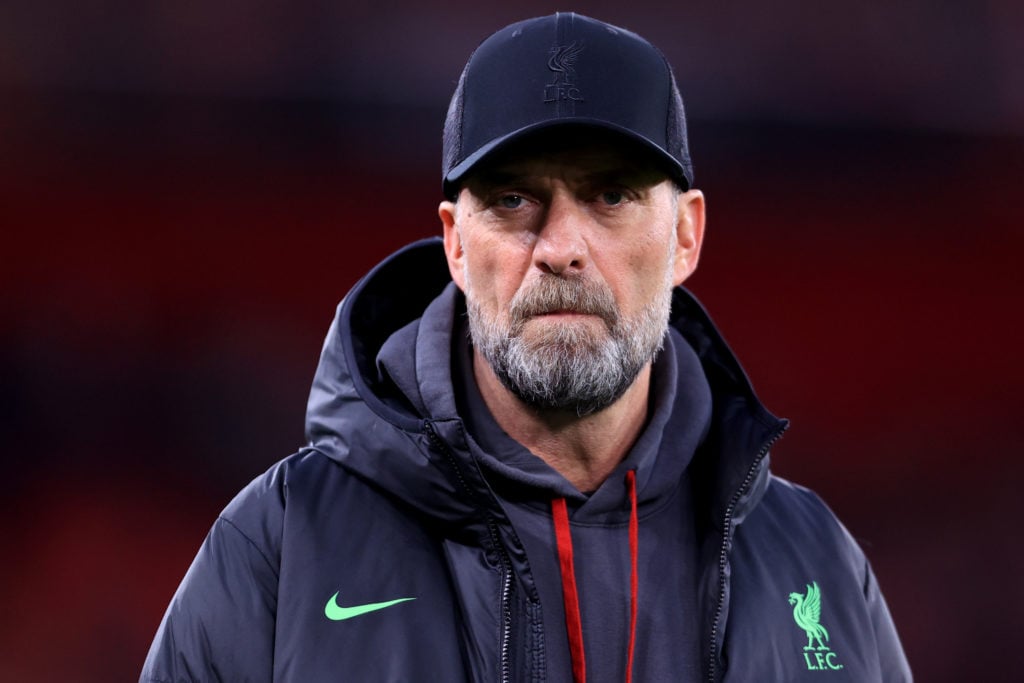 Liverpool manager Jurgen Klopp prior to the UEFA Europa League 2023/24 Quarter-Final first leg match between Liverpool FC and Atalanta at Anfield o...