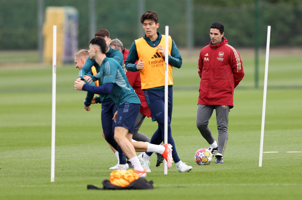 Arsenal FC Training Session And Press Conference - UEFA Champions League 2023/24