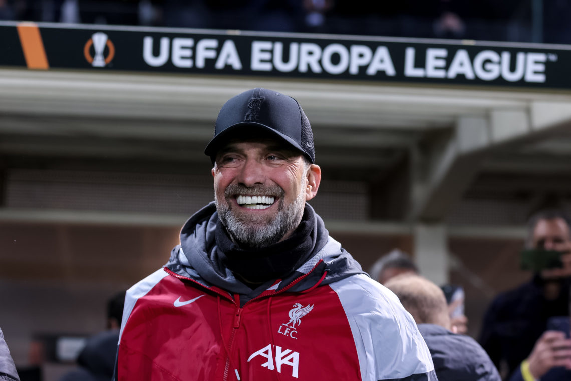 Jürgen Klopp (Head Coach for Liverpool F.C.) smile during the Europa League football match between Atalanta and Liverpool at Gewiss Stadium on Apri...