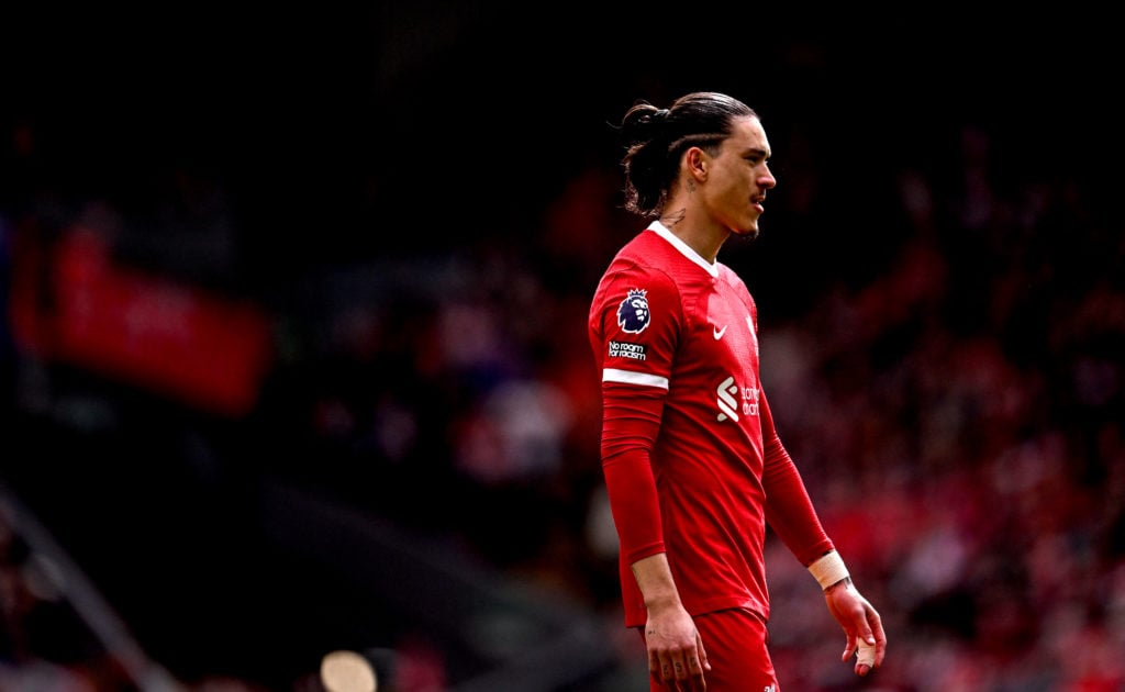 (THE SUN OUT, THE SUN ON SUNDAY OUT) Darwin Nunez of Liverpool during the Premier League match between Liverpool FC and Crystal Palace at Anfield o...