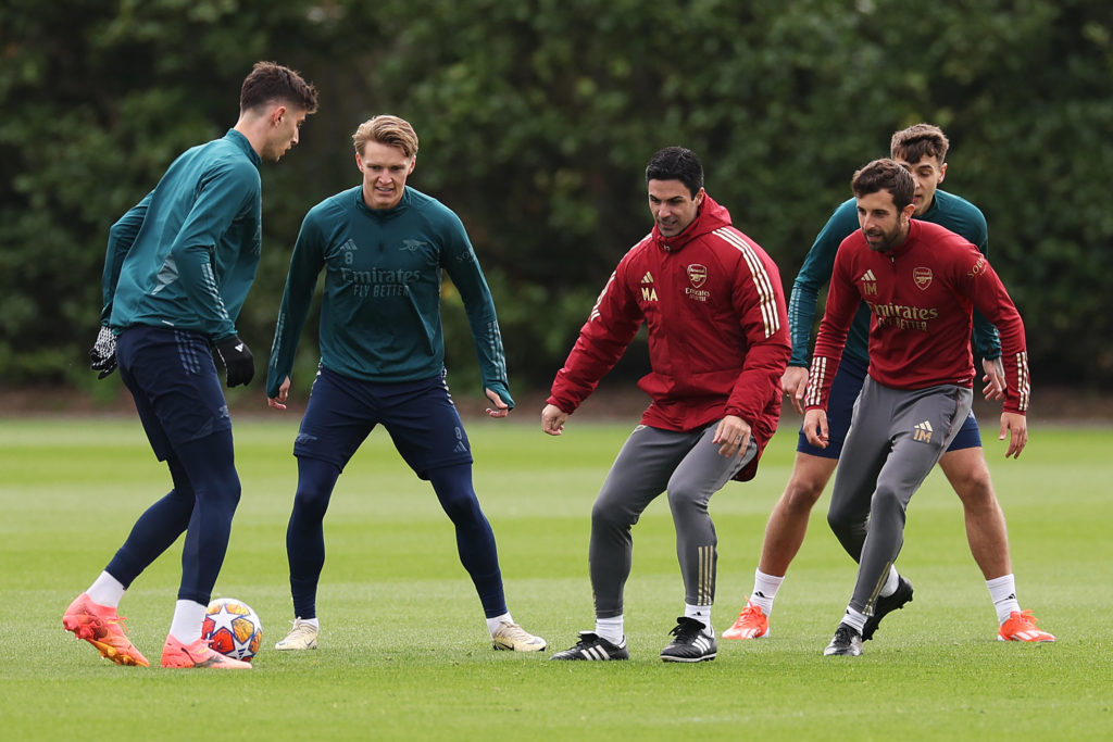 Arsenal Training Session And Press Conference - UEFA Champions League 2023/24