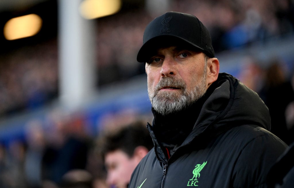 (THE SUN OUT, THE SUN ON SUNDAY OUT) Jurgen Klopp manager of Liverpool during the Premier League match between Everton FC and Liverpool FC at Goodi...