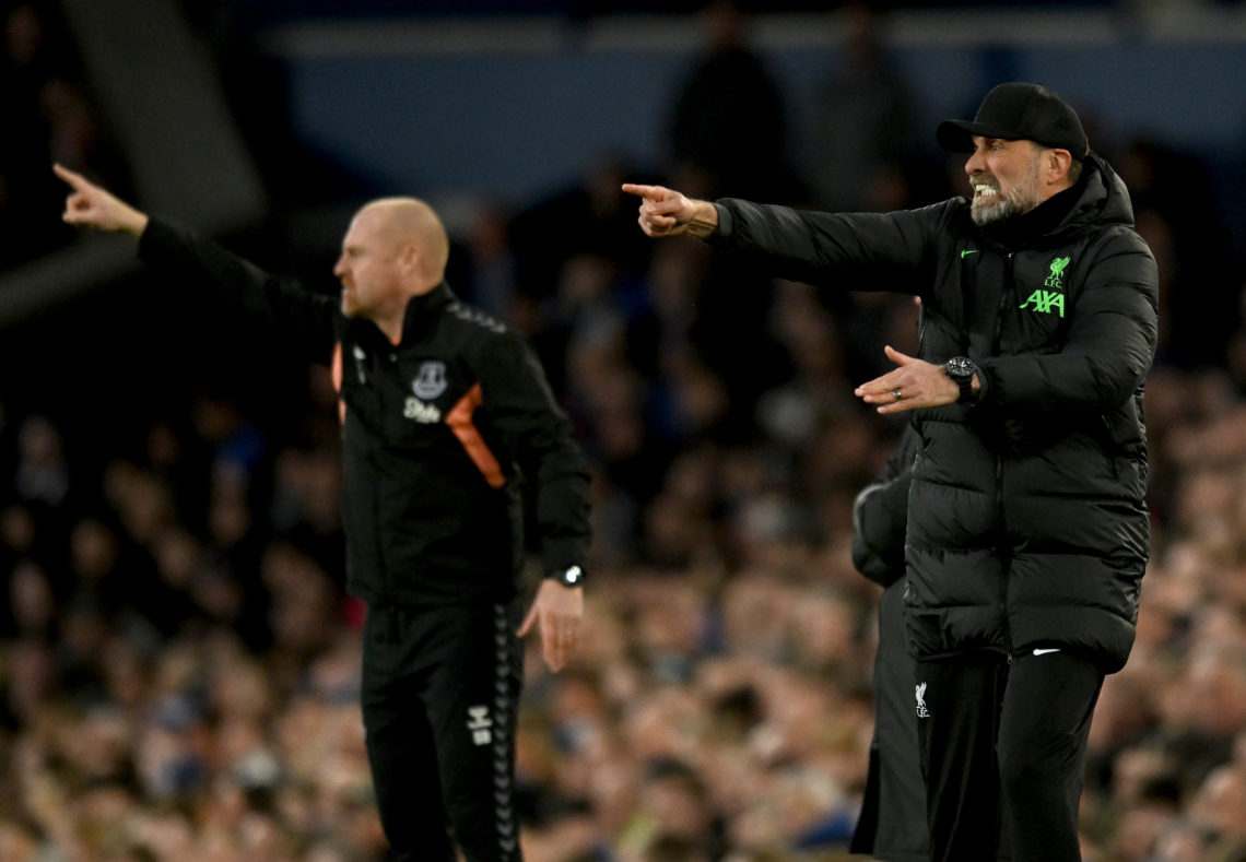 (THE SUN OUT, THE SUN ON SUNDAY OUT) Jurgen Klopp manager of Liverpool and Sean Dyche manager of Everton during the Premier League match between Ev...