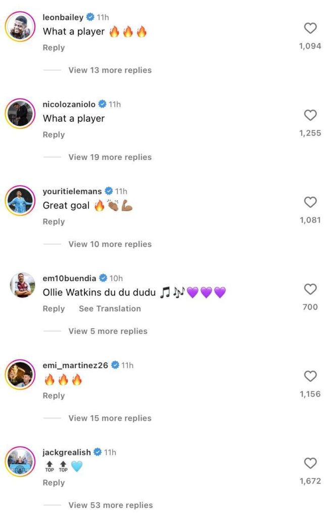 Jack Grealish and Leon Bailey amazed by Ollie Watkins' Aston Villa performance in Arsenal win