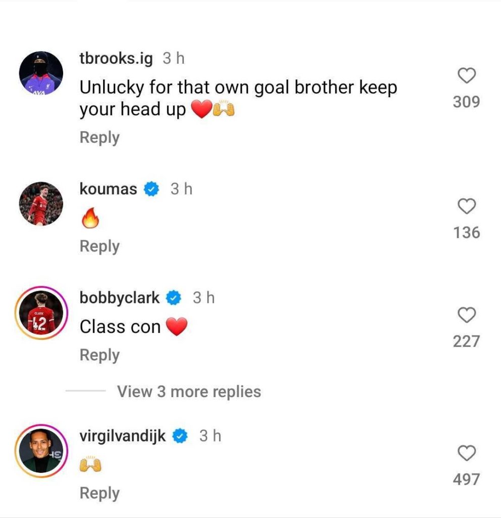 Liverpool Conor Bradley Instagram