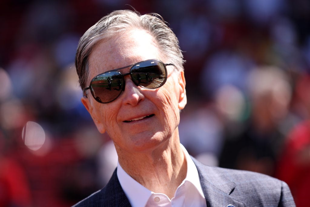 Boston Red Sox owner John Henry on Opening Day at Fenway Park on April 15, 2022 in Boston, Massachusetts. All players are wearing the number 42 in ...