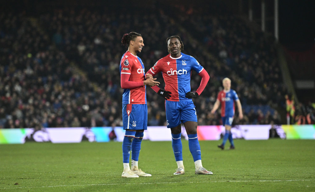Michael Olise and Eberechi Eze of Crystal Palace during the Premier League match between Crystal Palace and Sheffield United at Selhurst Park on Ja...