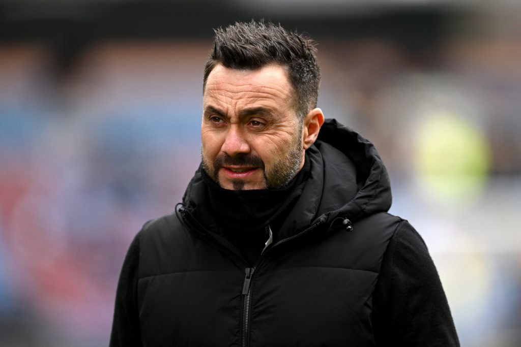 Brighton manager  during the Premier League match between Burnley FC and Brighton & Hove Albion at Turf Moor on April 13, 2024 in Burnley, Engl...