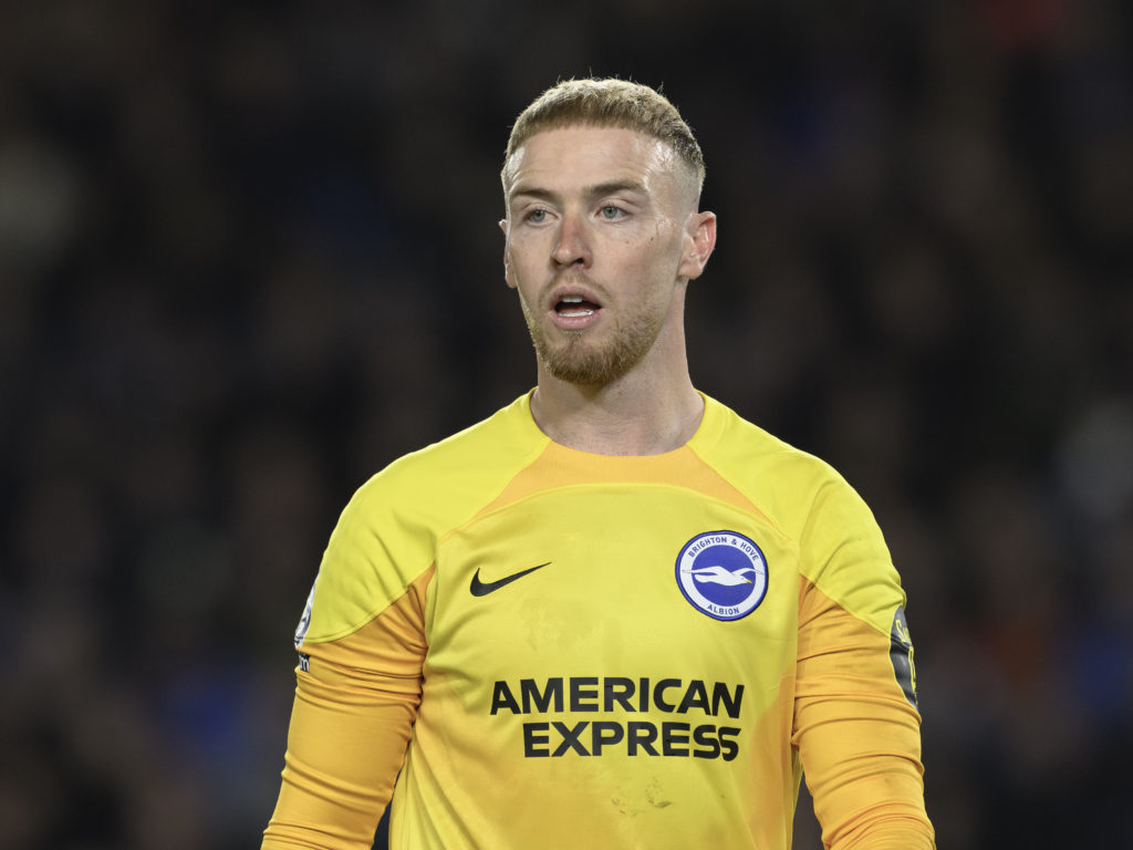 Brighton & Hove Albion's Jason Steele during the Premier League match between Brighton & Hove Albion and Manchester City at American Expres...