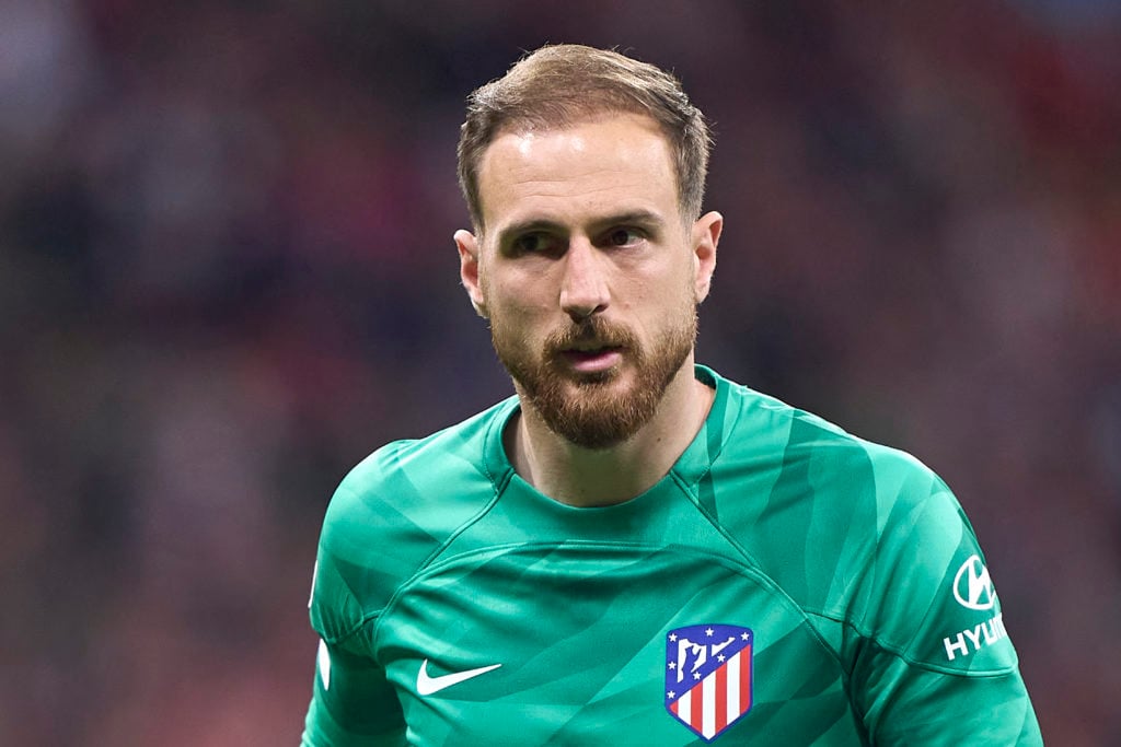 Jan Oblak of Atletico de Madrid looks on during the UEFA Champions League quarter-final first leg match between Atletico Madrid and Borussia Dortmu...