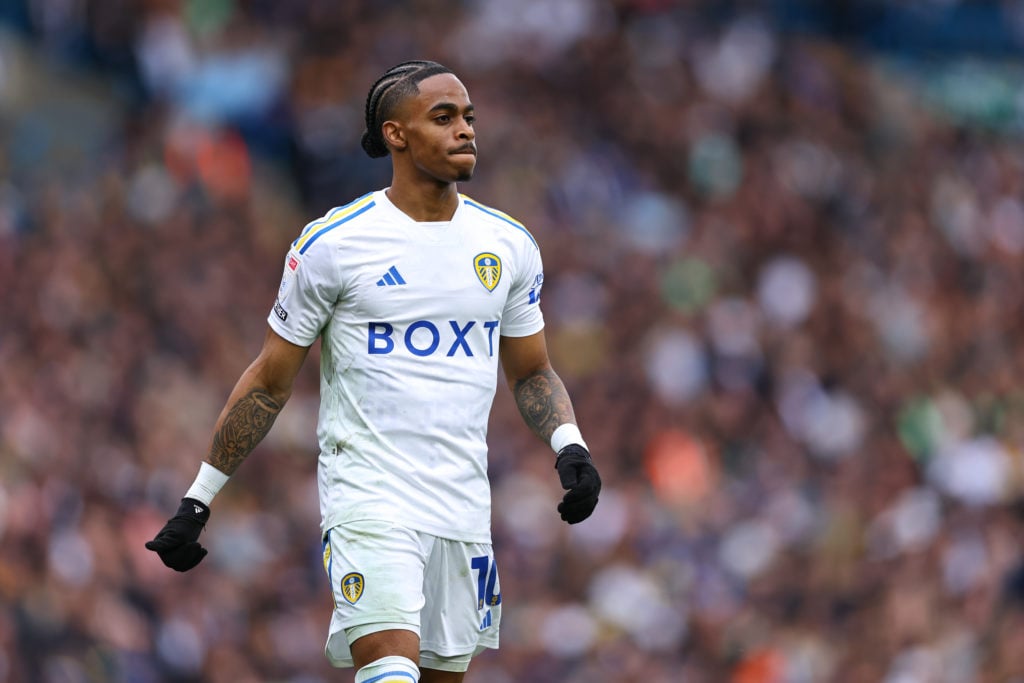 Crysencio Summerville of Leeds United during the Sky Bet Championship match between Leeds United and Southampton FC at Elland Road on May 4, 2024 i...