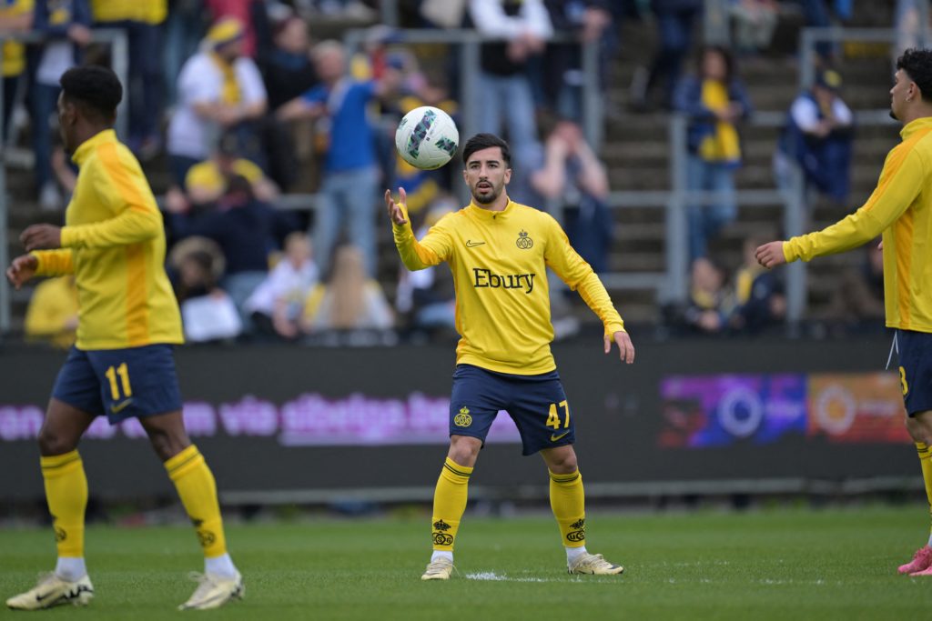 Union's Mohamed Amoura pictured in action during a soccer match between Royale Union Saint-Gilloise and RSC Anderlecht, Sunday 05 May 2024 in Bruss...