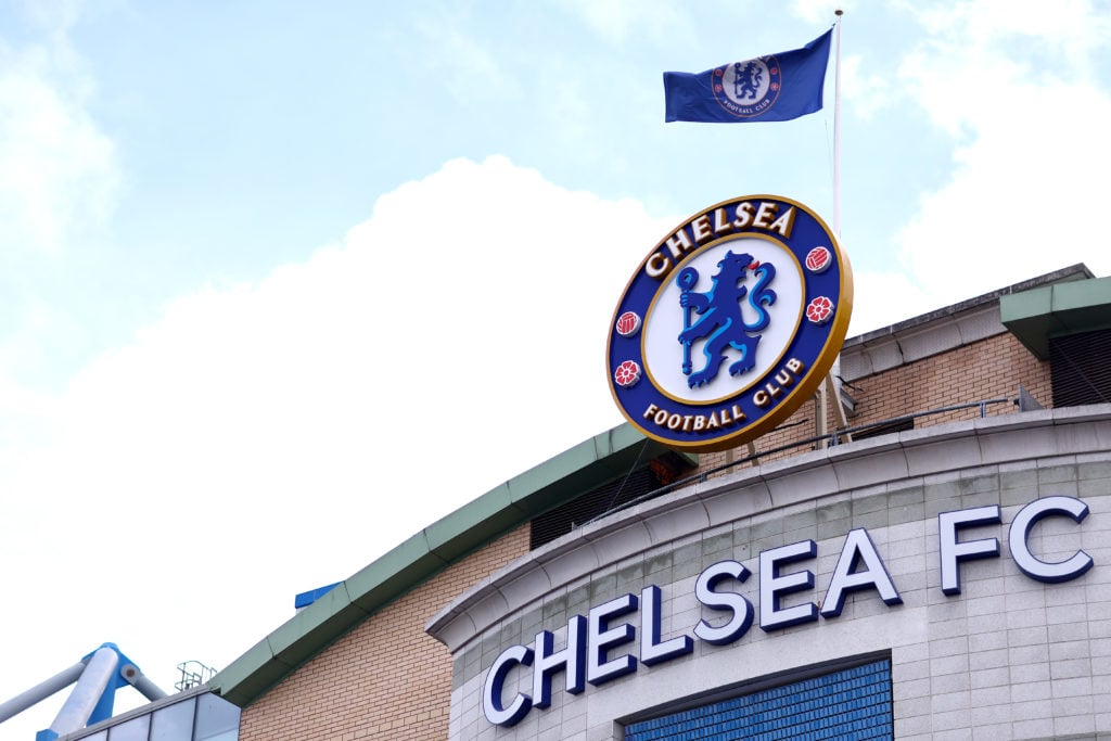 A general view outside of the ground ahead of the Premier League match between Chelsea FC and West Ham United at Stamford Bridge on May 05, 2024 in...