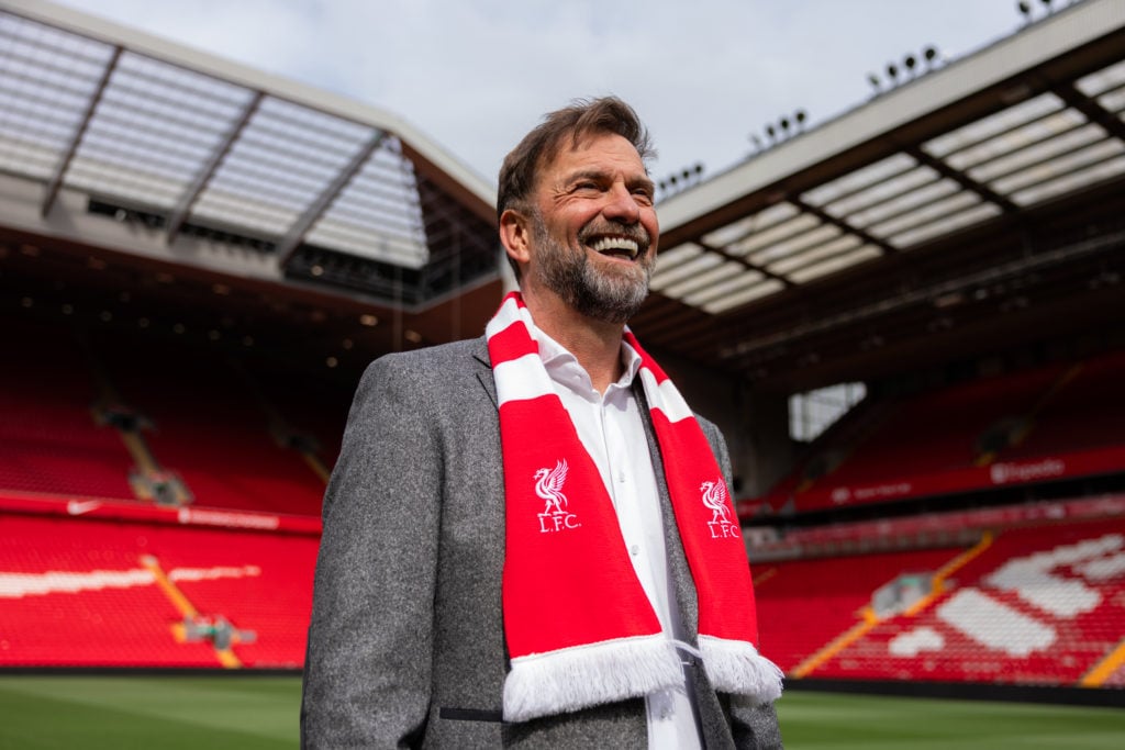 (THE SUN OUT, THE SUN ON SUNDAY OUT) Jürgen Klopp at Anfield on May 14, 2024 in Liverpool, England.