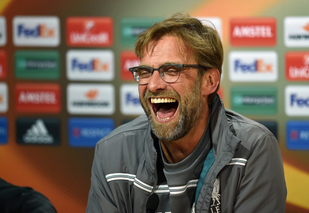 (THE SUN OUT, THE SUN ON SUNDAY OUT) Jurgen Klopp manager of Liverpool during a press conference at Estadio El Madrigal on April 27, 2016 in Villar...