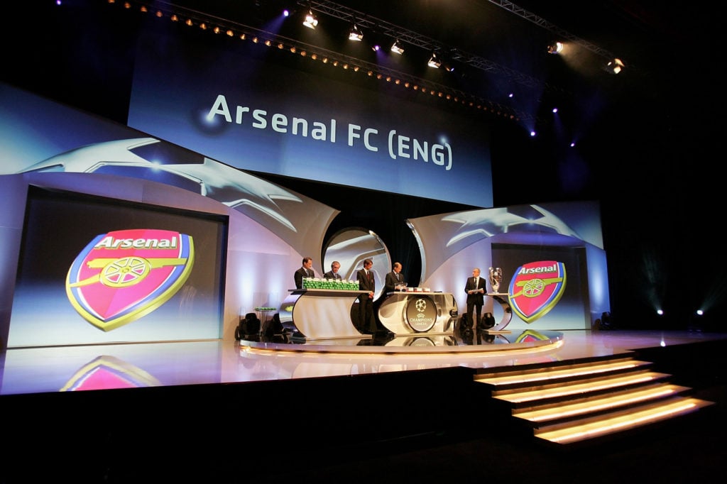 Arsenal of England are drawn in Group B during the UEFA Champions League Group Stage Draw at the Grimaldi Forum on August 25, 2005 in Monte Carlo, ...