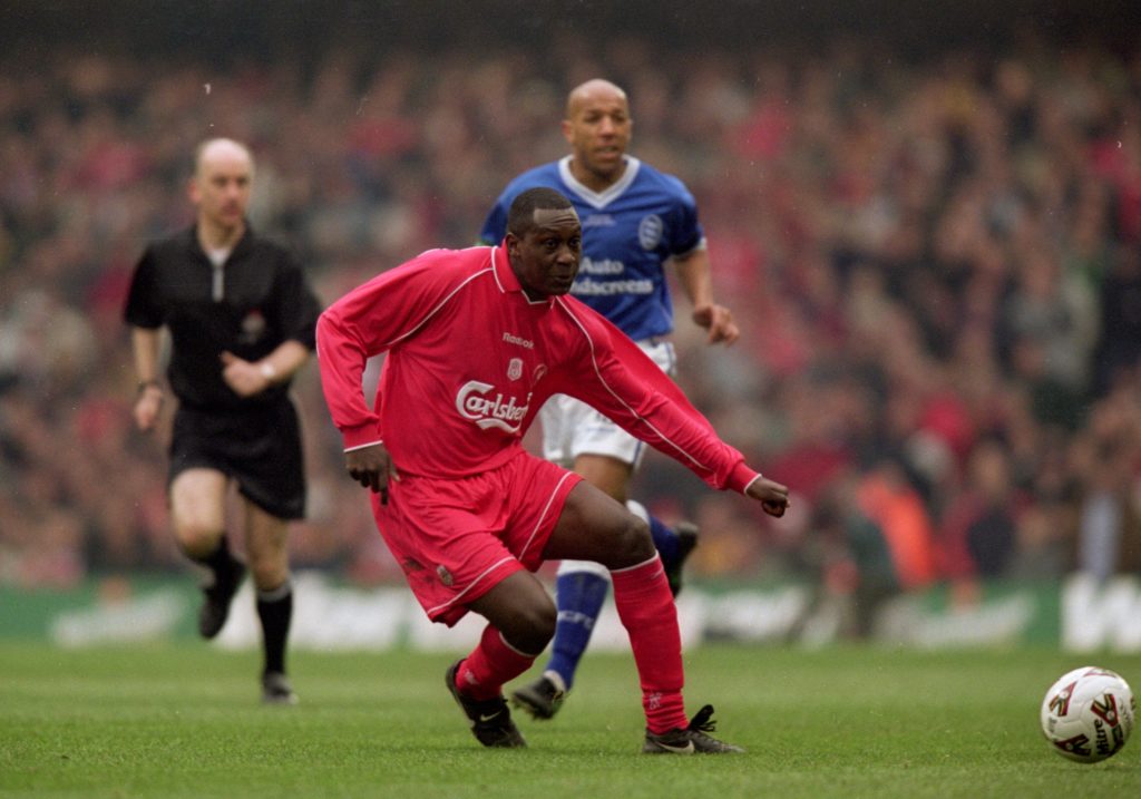 Emile Heskey in action for Liverpool