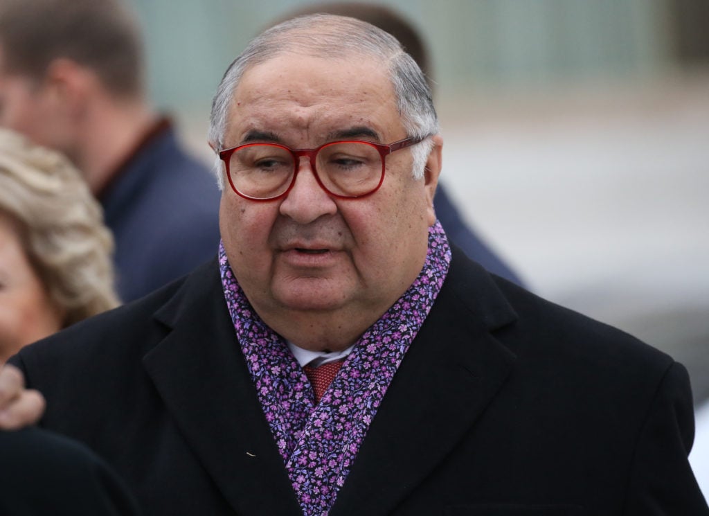 (RUSSIA OUT) Russian billionaire and businessman Alisher Usmanov arrives to the openings of new monument to former Russian Prime Minister Yegeny Pr...