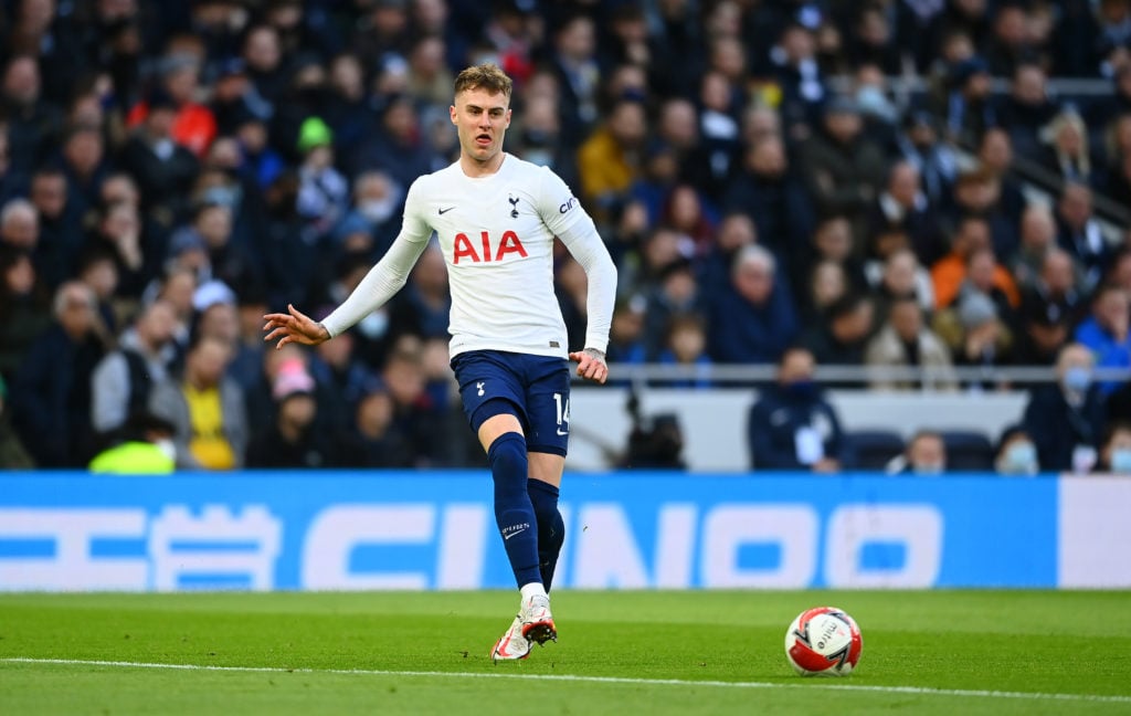 Joe Rodon of Tottenham Hotspur in action during the Emirates FA Cup Third Round match between Tottenham Hotspur and Morecambe at Tottenham Hotspur ...