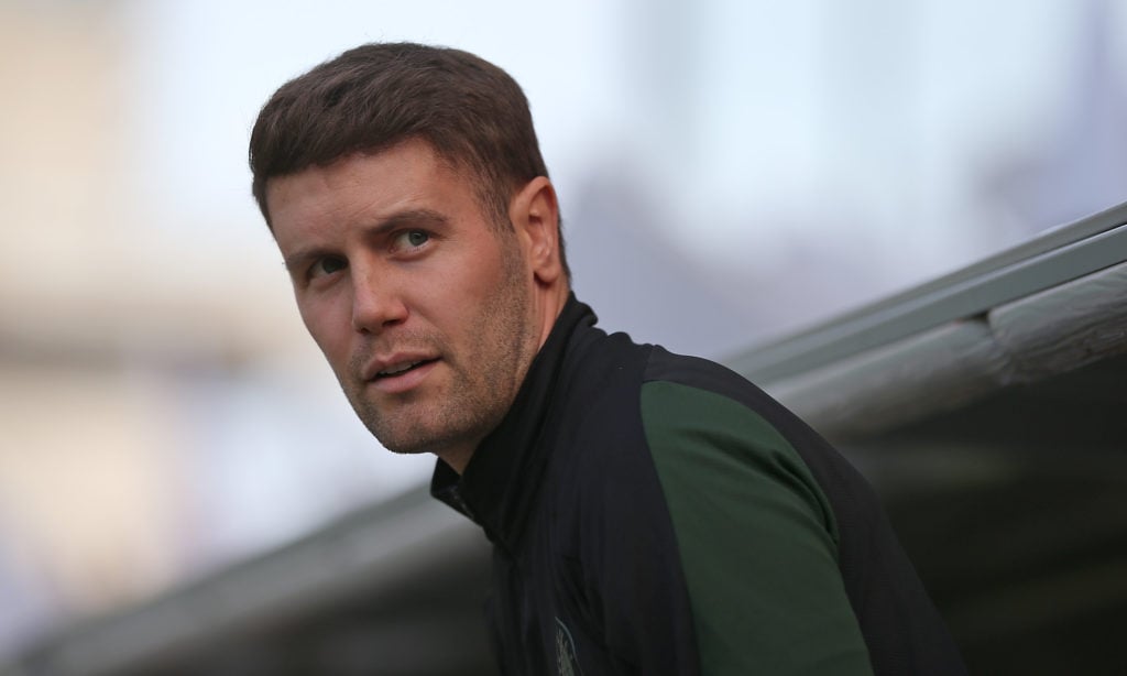 Fabian Hurzeler, Manager of FC St. Pauli looks on prior to the Second Bundesliga match between FC St. Pauli and Holstein Kiel at Millerntor Stadium...