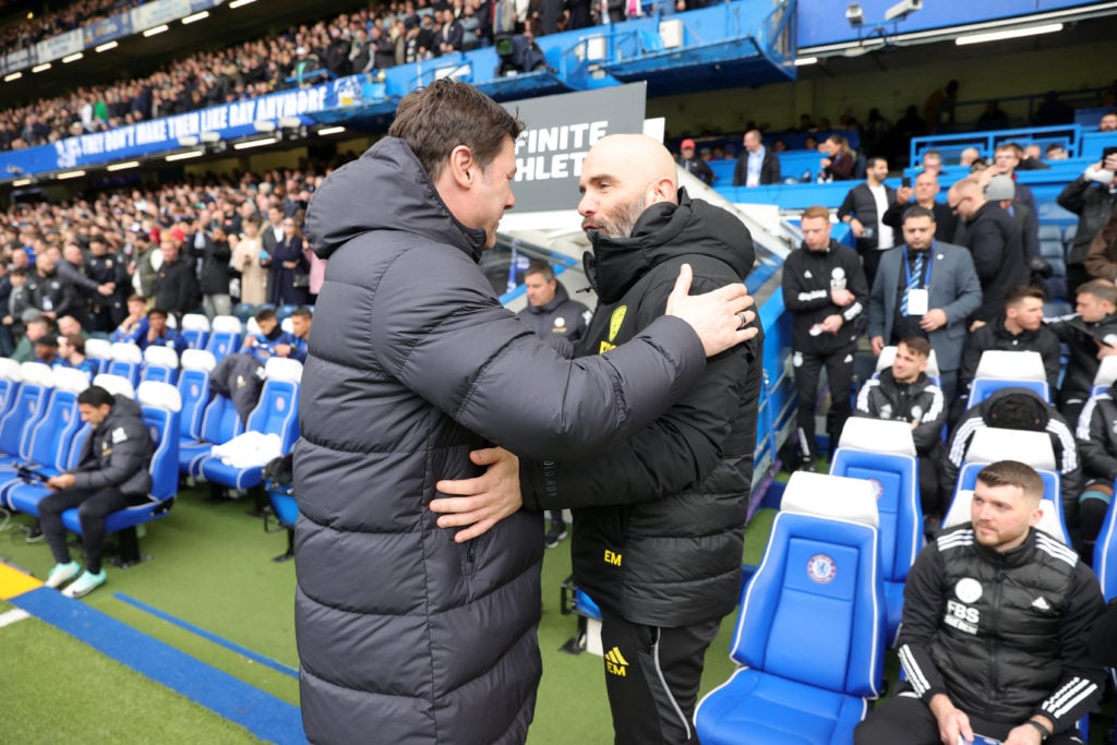 Chelsea Manager Mauricio Pochettino and Leicester City Manager Enzo Maresca ahead of the Emirates FA Cup Quarter Final match between Chelsea and Le...