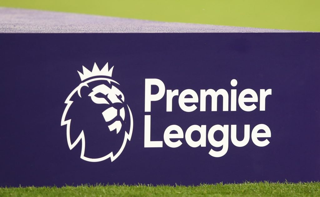A detailed view of the Premier League logo during the U18 Premier League Final between Chelsea FC U18 and Manchester United FC U18 at Stamford Brid...