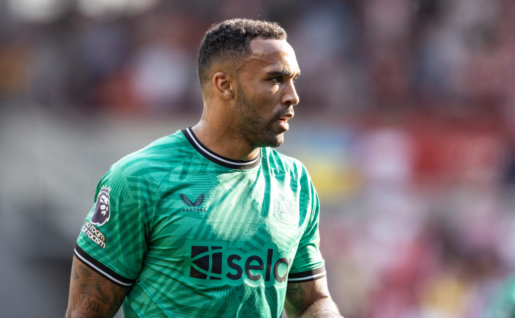 Newcastle United's Callum Wilson looks on during the Premier League match between Brentford FC and Newcastle United at Brentford Community Stadium on May 19, 2024