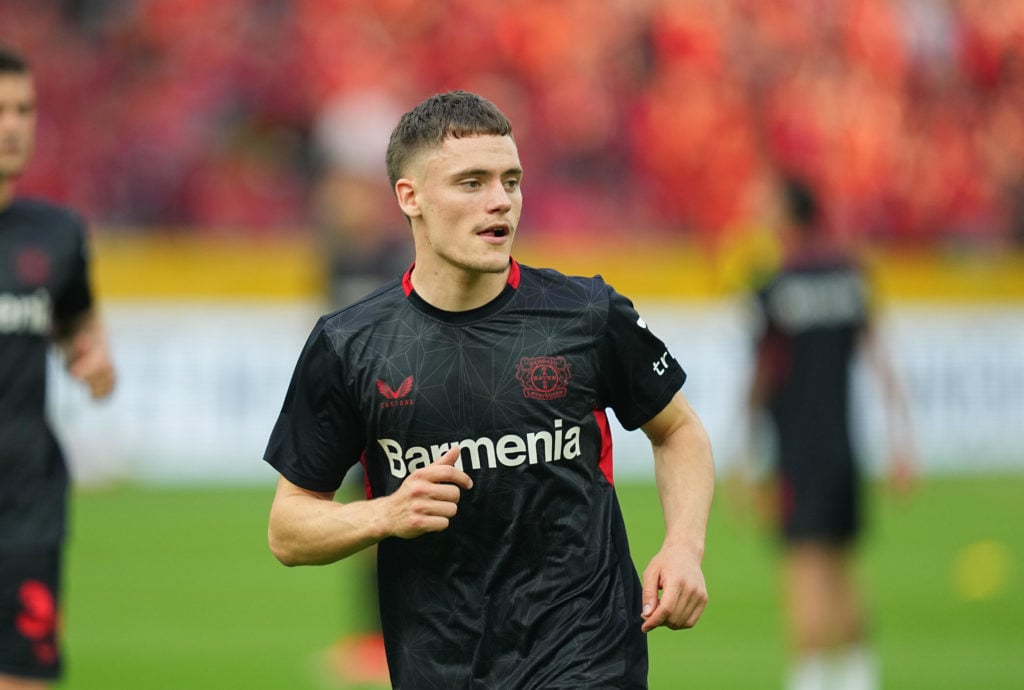 Florian Wirtz of Bayer 04 Leverkusen looks on prior to the DFB Cup 2023/24 final match between 1. FC Kaiserslautern and Bayer 04 Leverkusen at Olym...