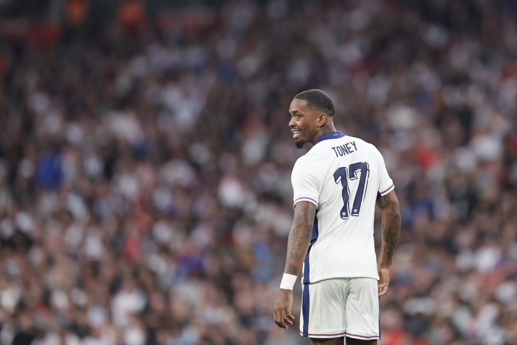 Ivan Toney of England during the international friendly match between England and Iceland at Wembley Stadium on June 7, 2024 in London, England.